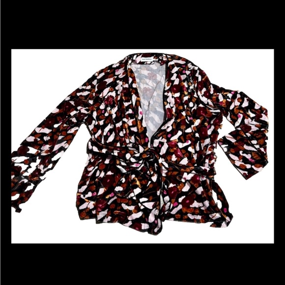Marimekko Multicolor Patterned Cardigan Wrap top XL - Picture 3 of 7